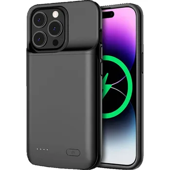 Pouzdro na mobilní telefon 3v1 Silikonové pouzdro smart battery case power bank 4800 pro Apple iPhone 12 - černé