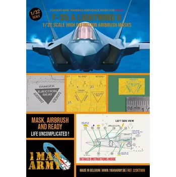 Plastikový model 1ManArmy 1/32 Lockheed F-35 A Lightning II Airbrush mask