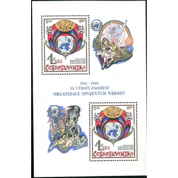 Poštovní známka Českosloveská pošta (1980) A 2442 ** - Československo - 35. výročí založení OSN