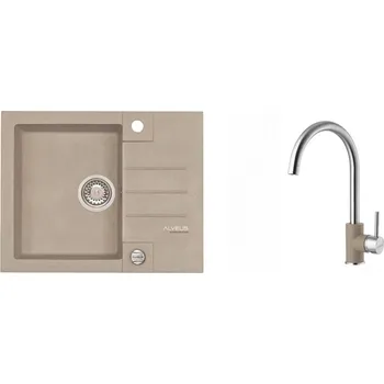 Granitový dřez Alveus ROCK 30 PEBBLE Set - různé typy baterií Dřez / Set: Set, Baterie: Set Elza