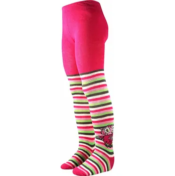 Punčocháčky punčocháče dětské Boma Max PK 31 růžové pruhované se sovičkou velikost oblečení - děti: 74/80