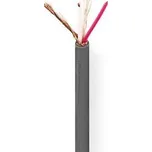 Mikrofonní Kabel | 2 x 0.23 mm2 | Měď | 100.0 m | Kulatý | PVC | Tmavě Šedá | Role