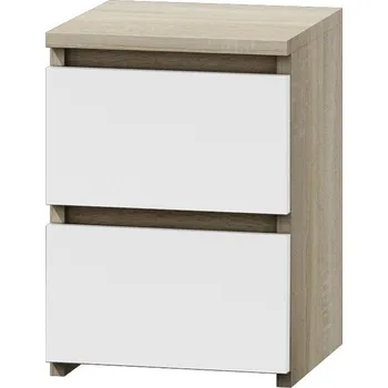 Noční stolek Nábytek PEGAS s.r.o. Noční stolek MALVÍNA M2, Dub sonoma/bílá