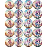 Jedlý papír k vystříhnutí na muffiny Unicorn mix 5cm Magic