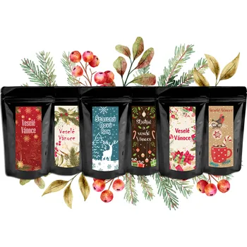 Káva Sweets Coffee Vánoční balíček ochucené kávy 6x 60 g