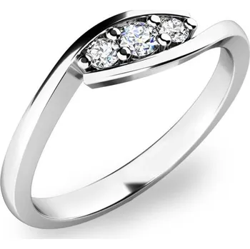 Prsten Dámský prsten bílé zlato 585/1000 přírodní diamant 0.089 ct G/SI 10847D velikost 60