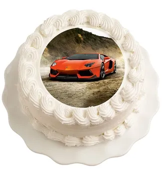 Jedlá dekorace na dort breAd. & edible Jedlý papír Lamborghini 20 cm