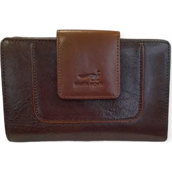 Peněženka Marta Ponti střední dámská kožená peněženka -hnědá B120506 ruf/cogn