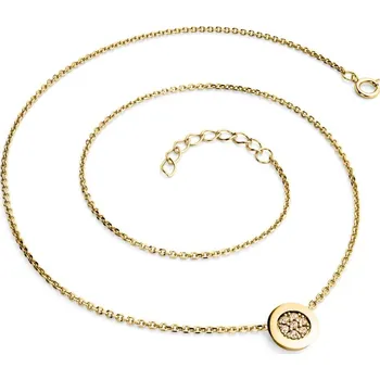 Náhrdelník Dámský náhrdelník žluté zlato 585/1000 přírodní diamant 0.084 ct brilianty Champagne 10902-NH01-ZL-Champ délka 42 cm