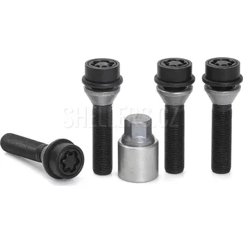 Šroubek na kolo Pojistné bezpečnostní šrouby M14x1,25x53 kužel klíč 17, SICUSTAR BVN753VK, BMW, černé