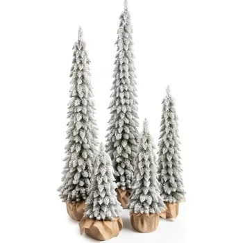 Vánoční stromek Umělý vánoční stromek Smrk Štíhlý Zasněžený v květináči 80cm