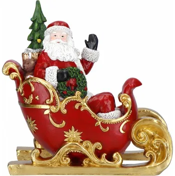 Vánoční dekorace Vánoční dekorace - Mikuláš na sáňkách s dárky 32 cm