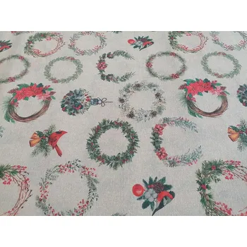 BYTEMA Vánoční dekorační látka věnečky šíře 140 cm