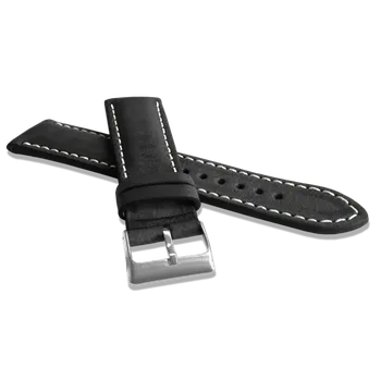 Řemínek na hodinky Přírodně barvený černý řemínek LAVVU NATURE z kůže Top Grain - 20 LSRUB20 (řemínek, pásek na hodinky)