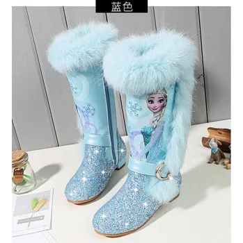 Frozen (Ledové království) Dívčí kozačky s kožíškem Frozen Elsa Barva: modrá, Velikost: 35