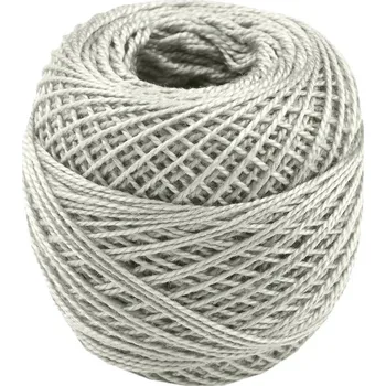 Příze Háčkovací / vyšívací příze PERLOVKA 8122 šedá, jednobarevná, 10g/85m