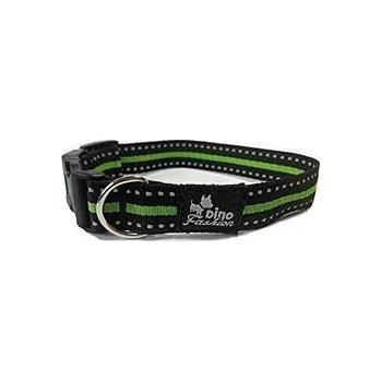 Obojek pro psa Obojek DINOFASHION reflexní zelený 35/2cm