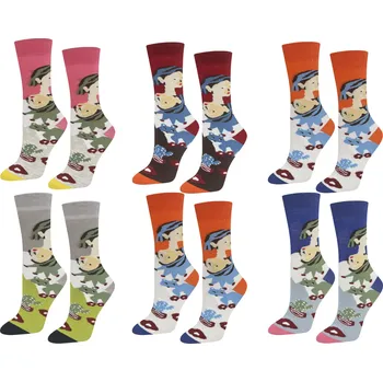 Dámské ponožky PESAIL Dámské veselé ponožky HOLKA DB600 6páry Velikost: 39-42