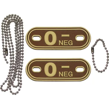 Identifikační známka MFH Dog tag 0 NEG - desert