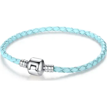 Náramek Náramek na korálky TOPBEADS kožený 18-21 cm - modrý