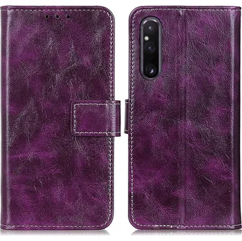 Pouzdro na tablet VSECHNONAMOBIL 59015 RETRO Peněženkový obal Sony Xperia 1 V fialový