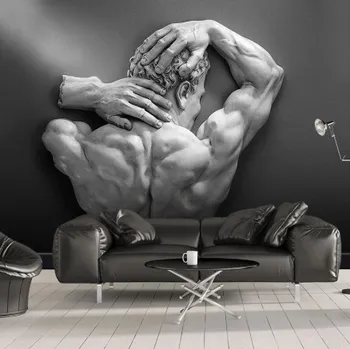 Fototapeta Solution Media 3D tapeta - Muž otočený zády MU2986 4 - Slámová textura - Vliesová tapeta - 300g/m2