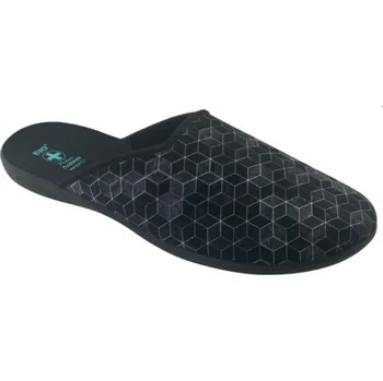 Pánské pantofle Pánské pantofle přezůvky ADANEX Leo 28076 geo vzor černošedé s měkkým svrškem velikost: 40