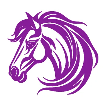 Samolepící dekorace SAMOLEPKA Kůň 103 levá hlava (14 - fialová) NA AUTO, NÁLEPKA, FÓLIE, POLEP, TUNING, VLASTNÍ TEXT, TISK, AUTOSAMOLEPKY.cz, POLEPY, OBRÁZEK, LOGO, SAMOLEPKY