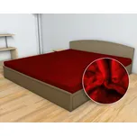 Prostěradlo MIKROFLANEL SLEEP WELL 180x200cm, bordó