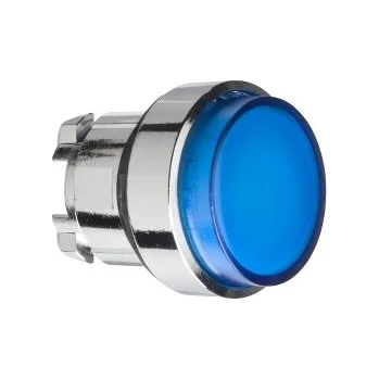 Stavebniny SCHN ZB4BW16 Ovládací hlavice stiskací prosvětlená, s přesahem - modrá