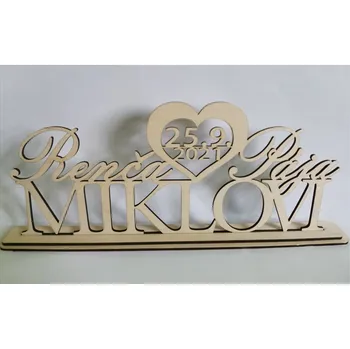 Svatební dekorace Stojánek se jmény NOVOMANŽELŮ