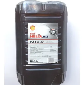 Autodíl OLEJ SHELL HELIX HX8 ECT 5W30 504/507 20 L Ecopack, průhledný kanystr ECO PACK, SHELL, 5W30 HX8 20