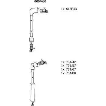 Zapalovací kabel Sada kabelů pro zapalování, , 3727286, 8BGB18140B, BREMI, 600/460