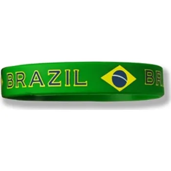 Silikonový náramek Brazílie 1 ks - zelený-žlutý