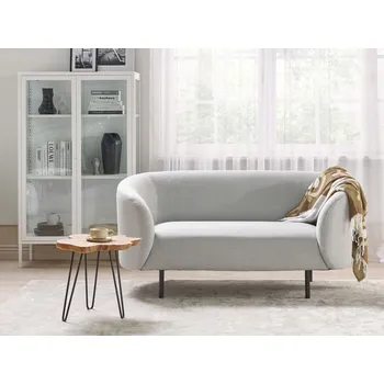 Pohovka 2místná pohovka černá a bílá polyesterová tkanina měkké černé nohy retro glam art deco styl Beliani