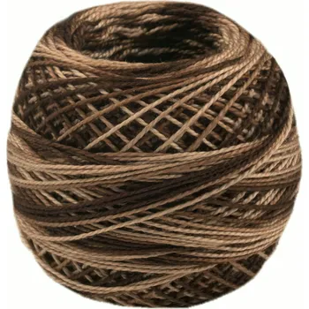 Příze Háčkovací / vyšívací příze PERLOVKA 77262 hnědá, melírovaná, 10g/85m
