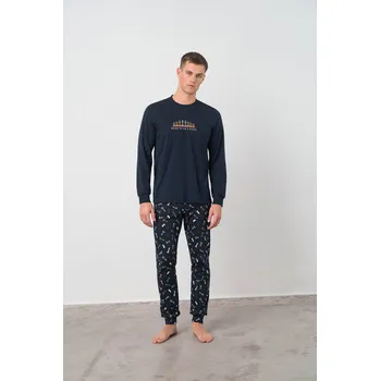Pánské pyžamo 17630 Vamp tmavě modrá-potisk M