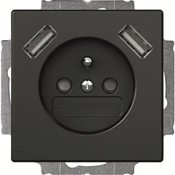 Elektrická zásuvka ABB 2CKA002017A1894 zásuvka 2x USB mech.čern