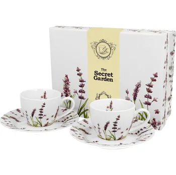 Sada hrnků 2+2 levandule 280 ml (Porcelánový hrnek pro milovníky Provance)