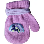 Yoclub Kojenecké pletené palcové rukavice Yo R-122A - světle růžová Barva: Světle růžová, Velikost: 14cm