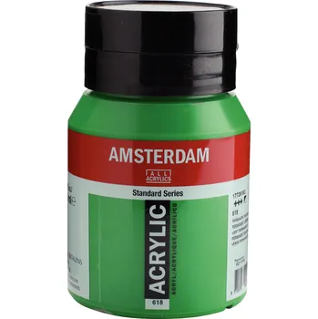 Vodová barva Akrylová barva Amsterdam Standard - 618 Permanent Green Light Objem: 500 ml