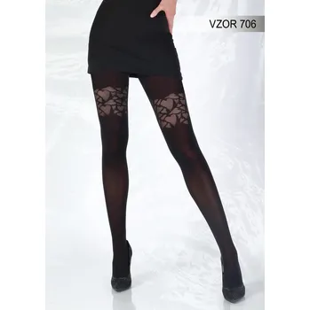 Dámské punčochy Dámské vzorované punčocháče vzor 706 černá MY BEST NOA Varianta: černá, vel. 2