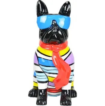 Zahradní dekorace Socha Pes sedící černý 27 x 19 x 36cm