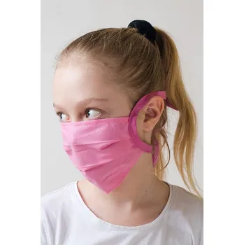 Pánská mikina Dětská bavlněná úpletová rouška na ústa a nos - růžová