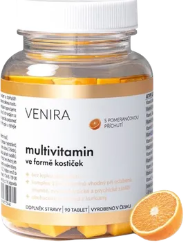 VENIRA Multivitamin ve formě kostiček pomeranč 90 tbl.