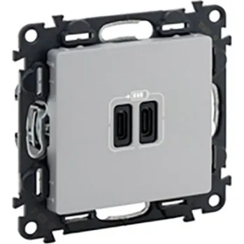 Elektrická zásuvka Legrand USB zásuvka Valena Life Allure hliník 753307 5 ks