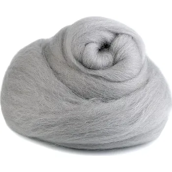 Ovčí rouno Vlna na plstění / ovčí rouno česané, 730340/37, 20g, světle šedá