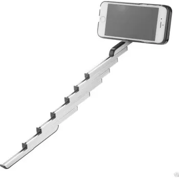 Telefonní příslušenství Selfie ochranný kryt / obal na iPhone 6 6S Plus - skládací selfie tyčka + ZDARMA dálkové ovládání fotek Bílá