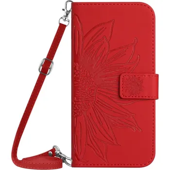 Pouzdro na tablet VSECHNONAMOBIL 60513 ART SUN FLOWER Peněženkové pouzdro s řemínkem Realme C53 červené