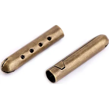 Kovová koncovka na šňůru Ø4 mm, malé, 2 staromosaz